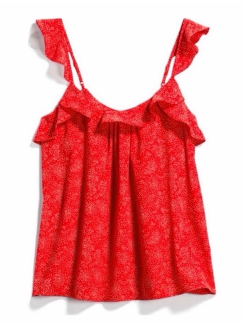 Red Polka Dot Ruffle Strap Tank Top Size Medium M